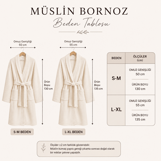 Deniz Esintisi Kapüşonlu Müslin Bornoz | %100 pamuk müslin | el baskı desen | Buldan Culture