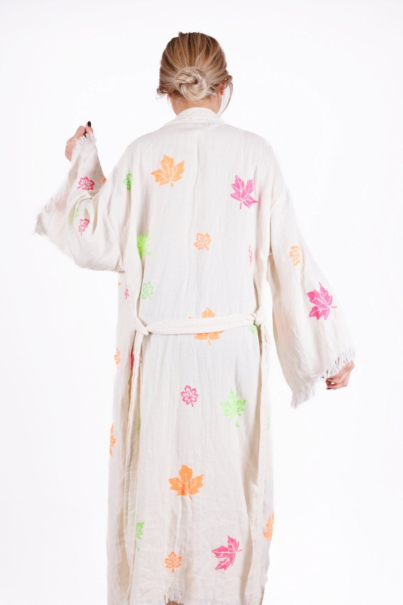 Autumn Breeze Kimono | %100 pamuk müslin | el baskı desen | Buldan Culture