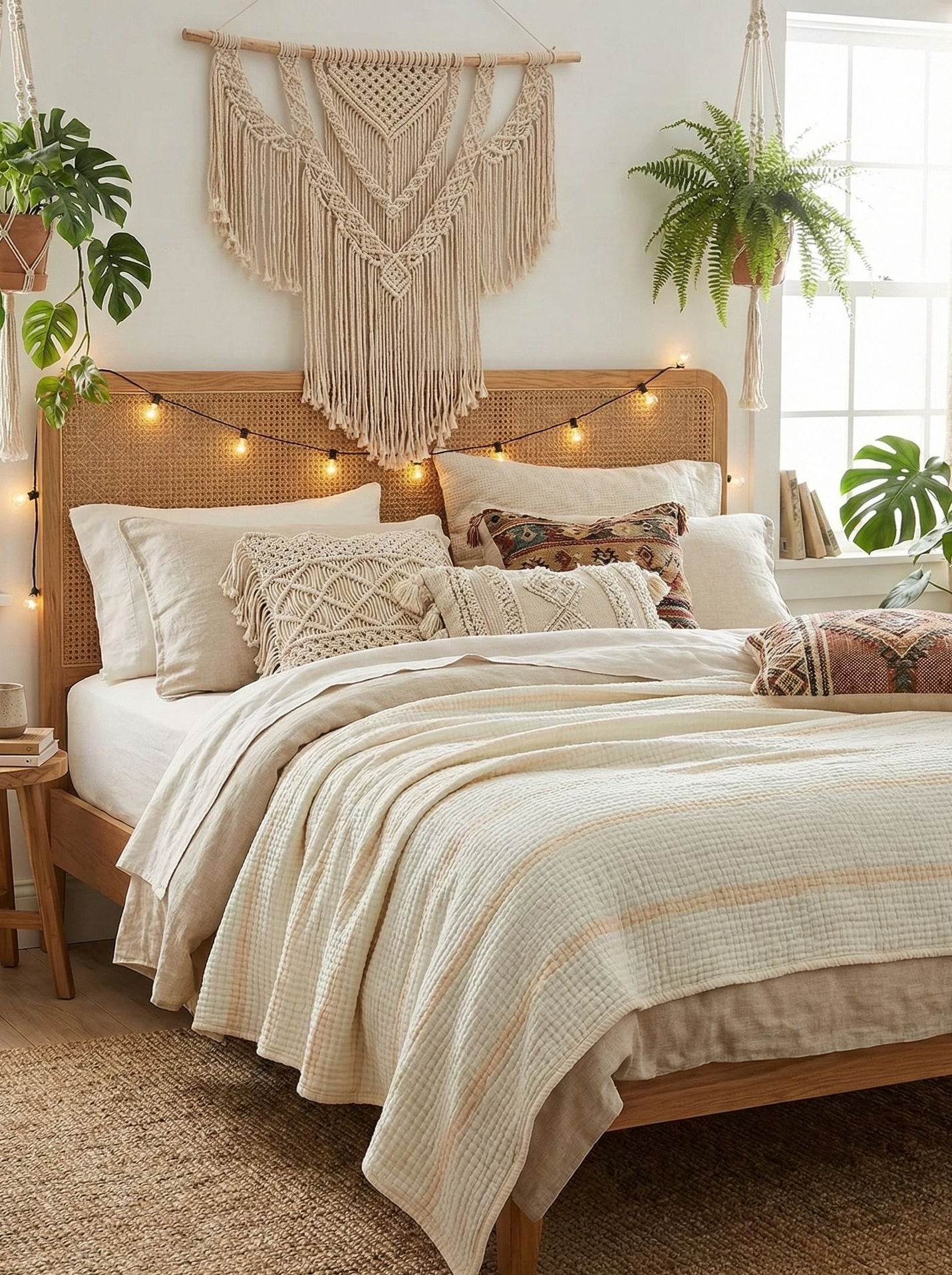 Champagne Lines – 6 Katlı Müslin Pike (Soft Bej Çizgili) | %100 pamuk müslin | el baskı desen | Buldan Culture