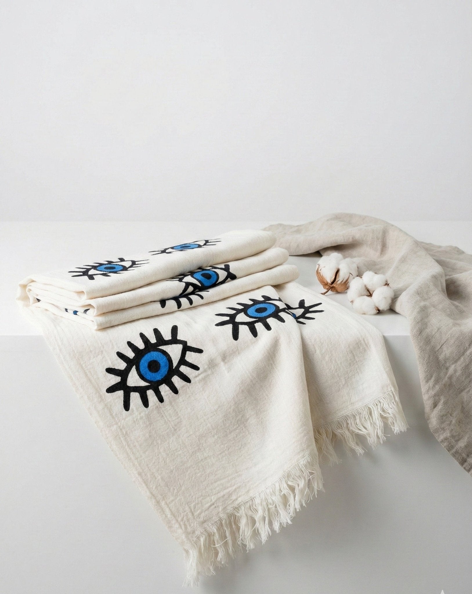 Mystic Nazar Double Muslin Peshtemal | %100 pamuk müslin | el baskı desen | Buldan Culture