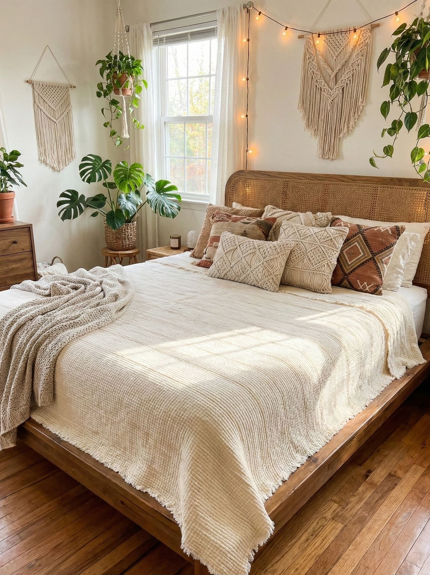 Sand Whisper – 6 Katlı Müslin Pike (Kum Beji İnce Çizgili) | %100 pamuk müslin | el baskı desen | Buldan Culture